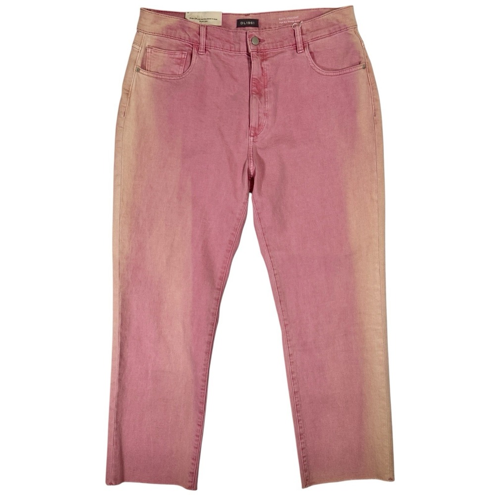 NWT DL1961 Patti High Rise Straight Ankle Jeans 32 Vintage Flamingo Pink Ombré